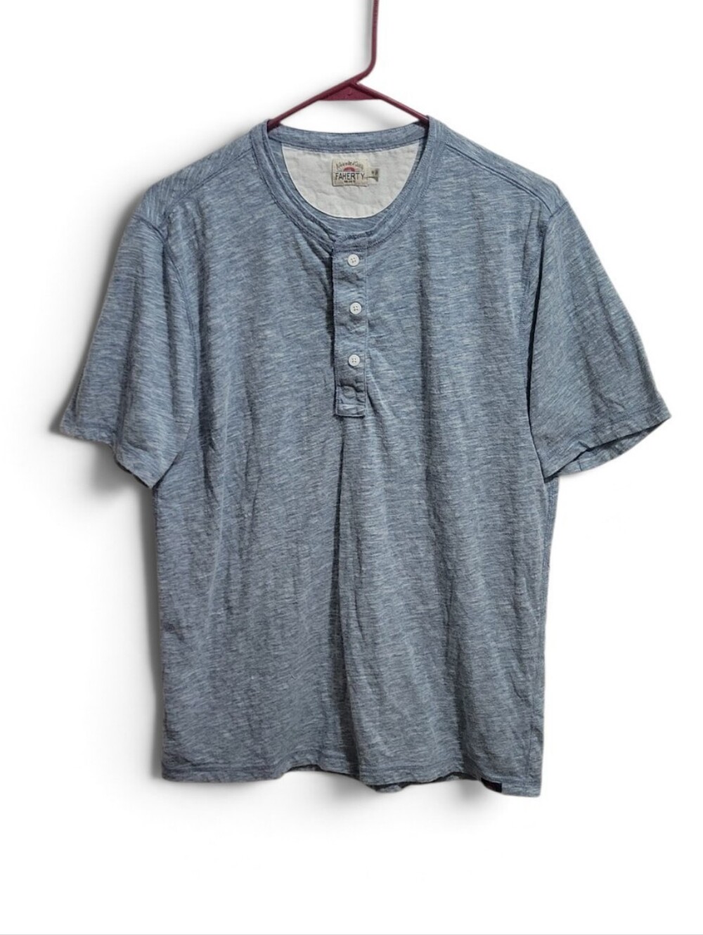 Faherty Heathered Henley Tee